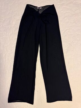 Victoria's Secret Black Sheer Tie-Front Wide-Leg Swim Coverup Pants